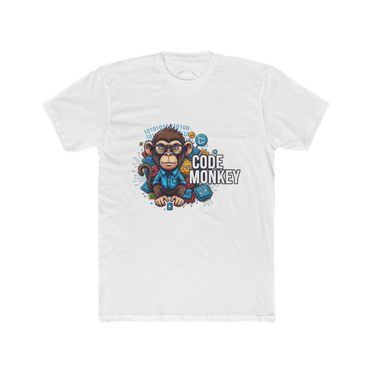 Code Monkey Unisex Cotton Crew Tee - Fun Graphic Tee for Programmers, Geeky Gift, Tech Humor Shirt, Coding T-Shirt, Casual Wear